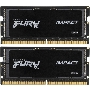 Оперативная память Kingston Fury Impact, DDR5, 32GB (2x16GB), 6400MHz, CL38, SO-DIMM, с радиатором, черный