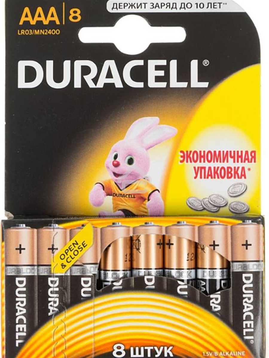 Батарейка Duracell LR03-8BL BASIC AAA (MN2400) (8 шт. в уп-ке)