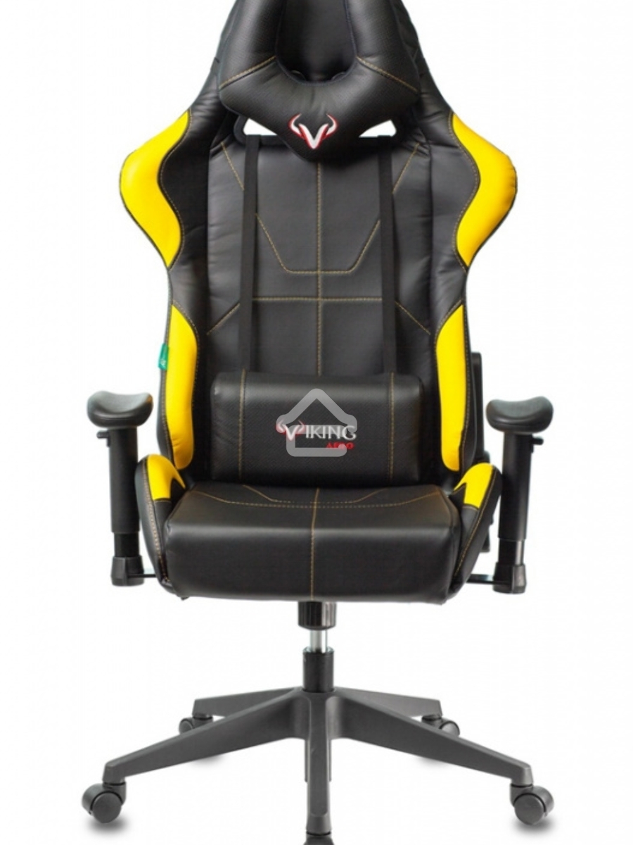 Кресло игровое Бюрократ VIKING 5 AERO YELLOW черный/желтый искусственная кожа