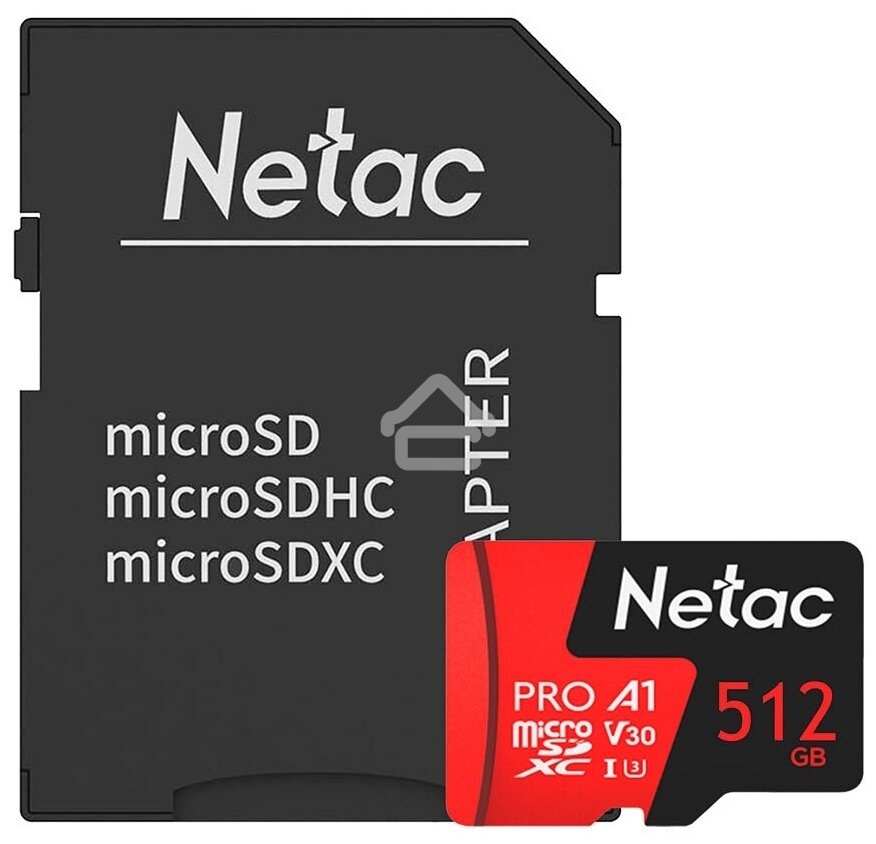 Карта MicroSD card Netac P500 Extreme Pro 512GB, retail version w/SD adapter
