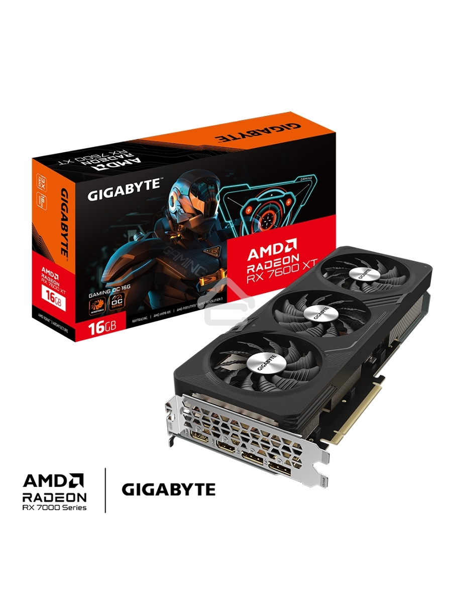 Видеокарта Gigabyte GV-R76XTGAMING OC-16GD AMD Radeon RX 7600XT 16Gb PCI-E 4.0 128bit GDDR6 2539/18000 HDMIx2 DPx2 HDCP Ret