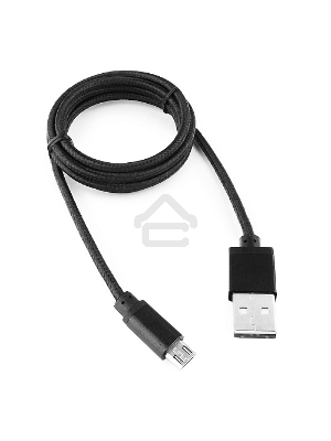 Кабель Gembird USB 2.0 Cablexpert CC-mUSB2bk1m, AM/microBM 5P, 1м, нейлоновая оплетка, алюминиевые разъемы, черный, пакет