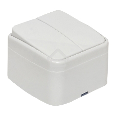 Выключатель 2-клавишный ОП 10А белый Минск EKF Basic