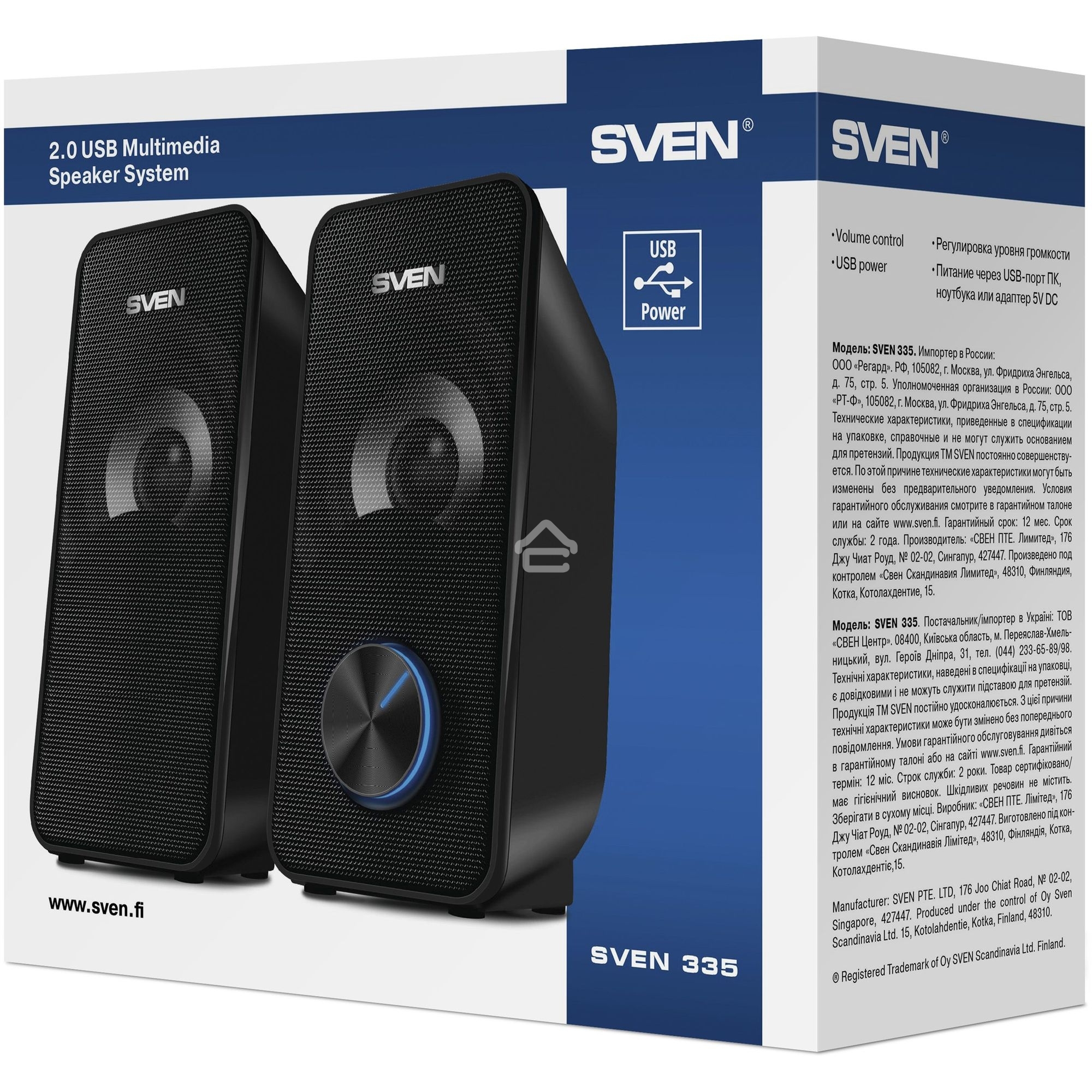 Колонки АС SVEN 335, черный (6 Вт, питание USB)