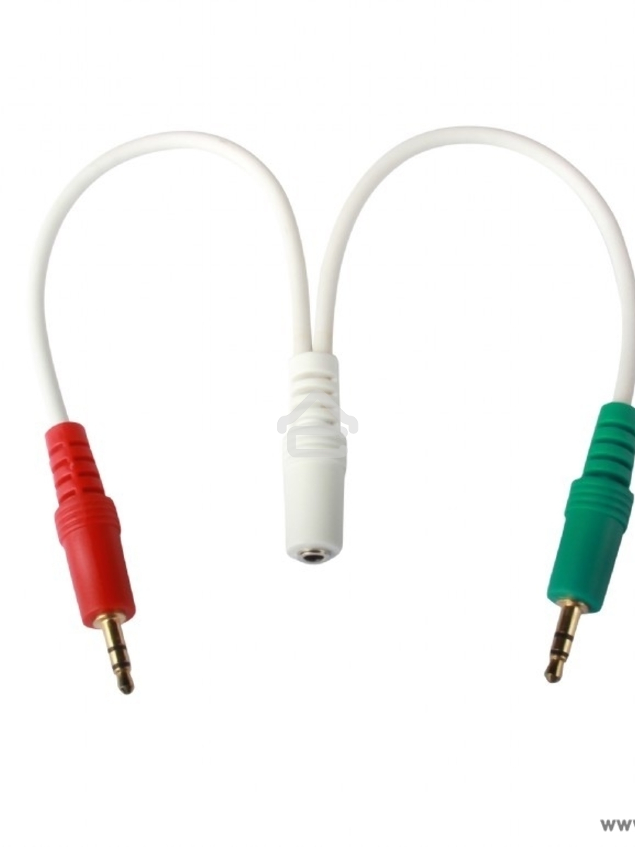 Кабель аудио сигнала Cablexpert, Jack3.5 нушники + 3.5 микрофон-> Jack3.5 4pin, длина 20см, белый