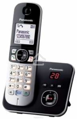 Телефон беспроводной (DECT) Panasonic KX-TG6821RUB (черный), автоответчик,определитель номера,телефонный справочник 120 зап.