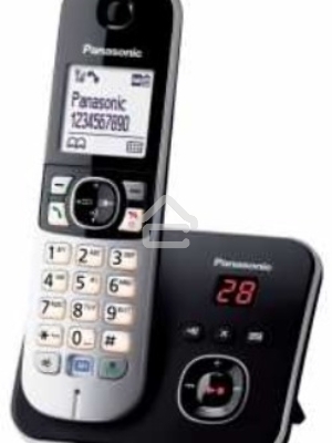 Телефон беспроводной (DECT) Panasonic KX-TG6821RUB  (черный), автоответчик,определитель номера,телефонный справочник 120 зап.}