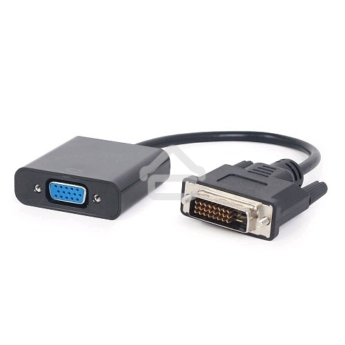 Переходник DVI-D-VGA Cablexpert A-DVID-VGAF-01, 25M/15F, длина кабеля 0,2м, черный, пакет