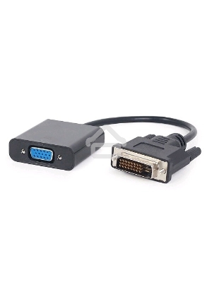 Переходник DVI-D-VGA Cablexpert A-DVID-VGAF-01, 25M/15F, длина кабеля 0,2м, черный, пакет