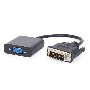 Переходник DVI-D-VGA Cablexpert A-DVID-VGAF-01, 25M/15F, длина кабеля 0,2м, черный, пакет