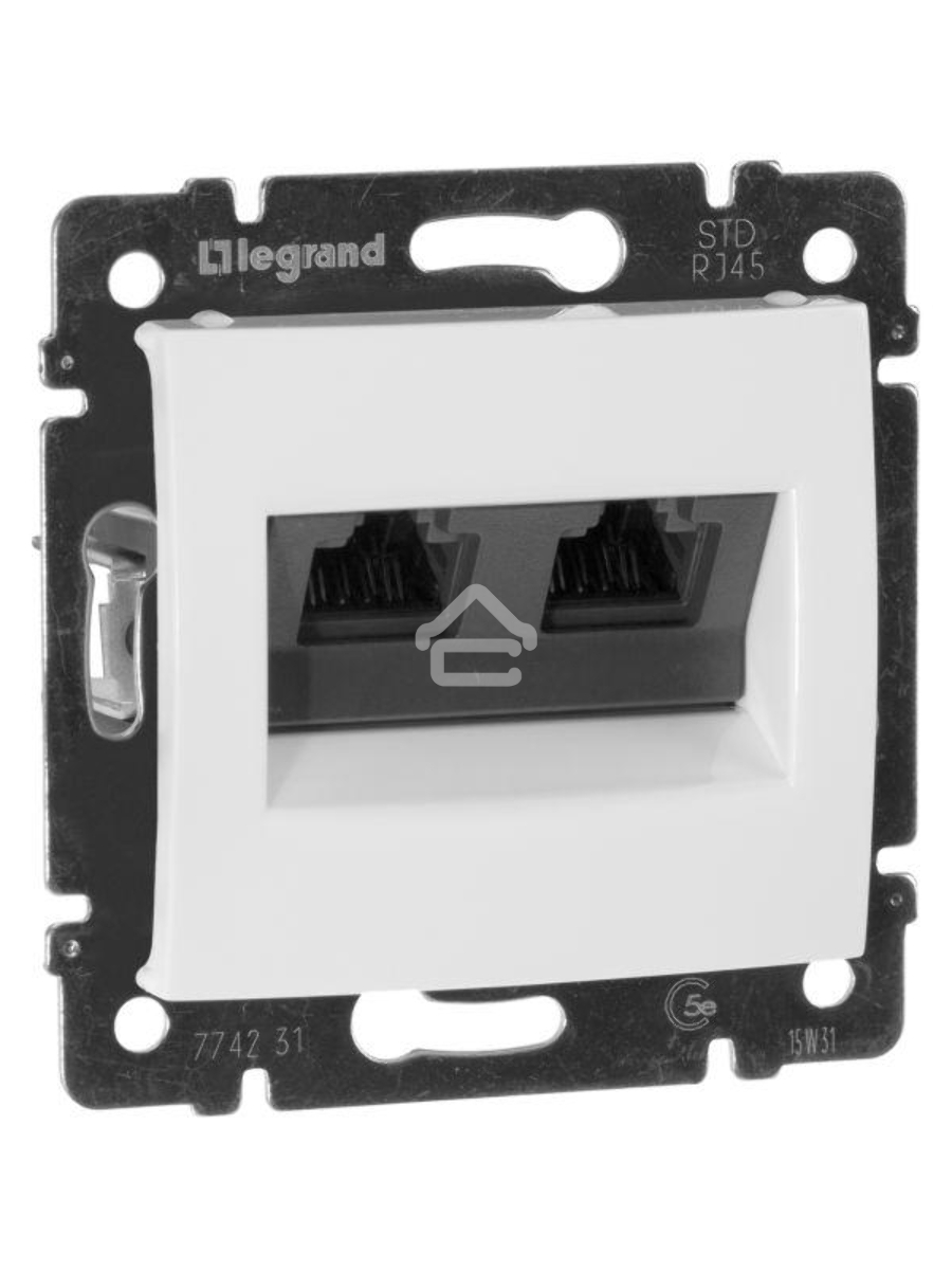 Компьютерная двойная розетка Legrand Valena 774231, белая RJ45 5 кат UTP