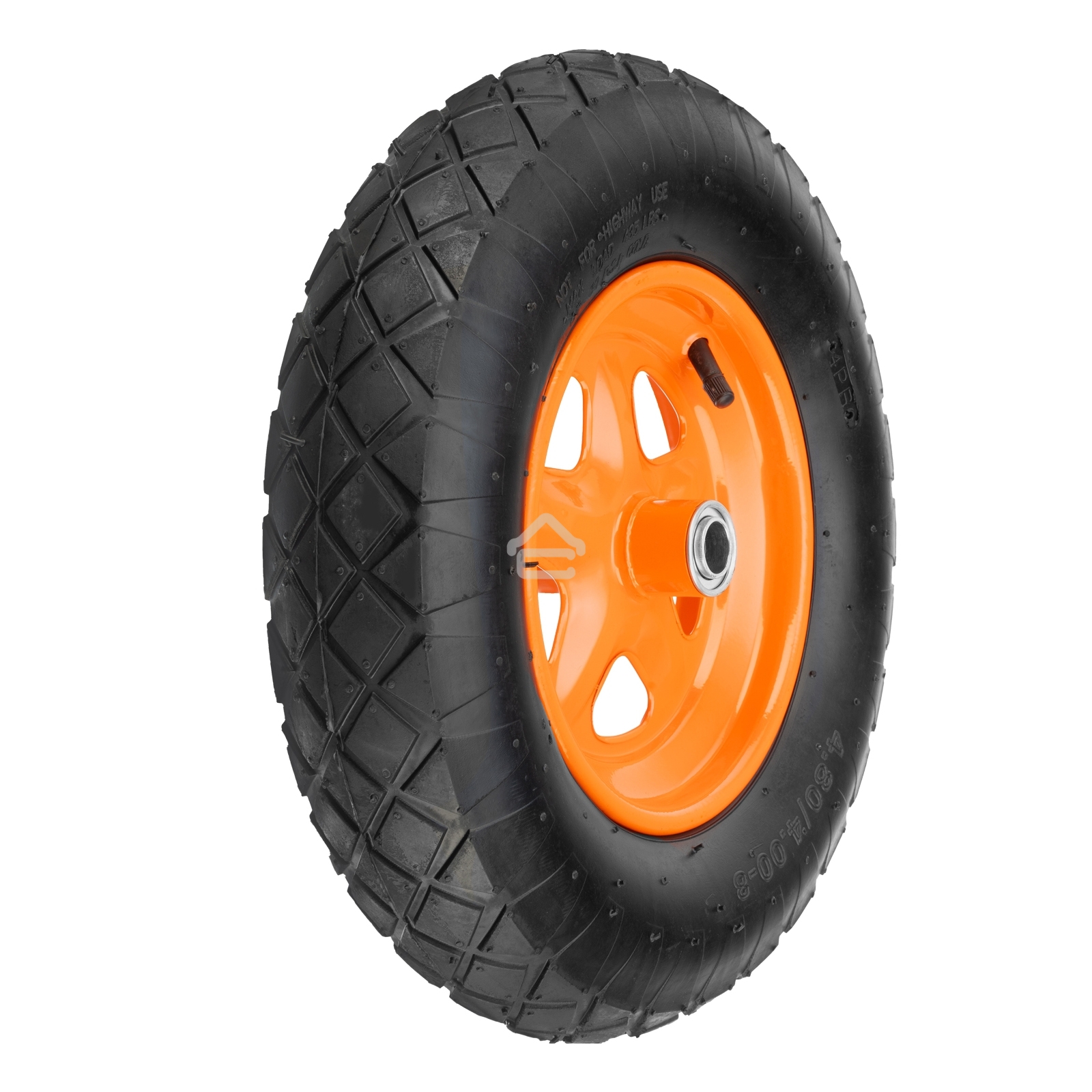 Колесо пневматическое Palisad 4.80/4.00-8, D 380 мм, подш. внут. диам. 20 мм, длина оси 90 мм