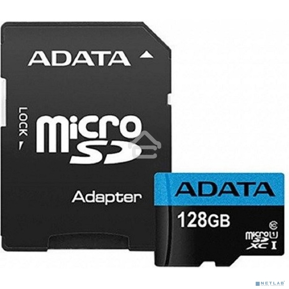 Флеш карта Micro SecureDigital 128Gb ADATA AUSDX128GUICL10A1-RA1 MicroSDXC Class 10 UHS-I, SD adapter