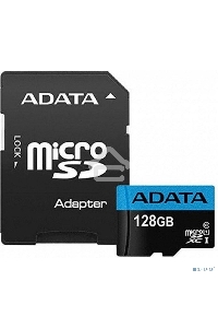 Флеш карта Micro SecureDigital 128Gb ADATA AUSDX128GUICL10A1-RA1 {MicroSDXC Class 10 UHS-I, SD adapter}