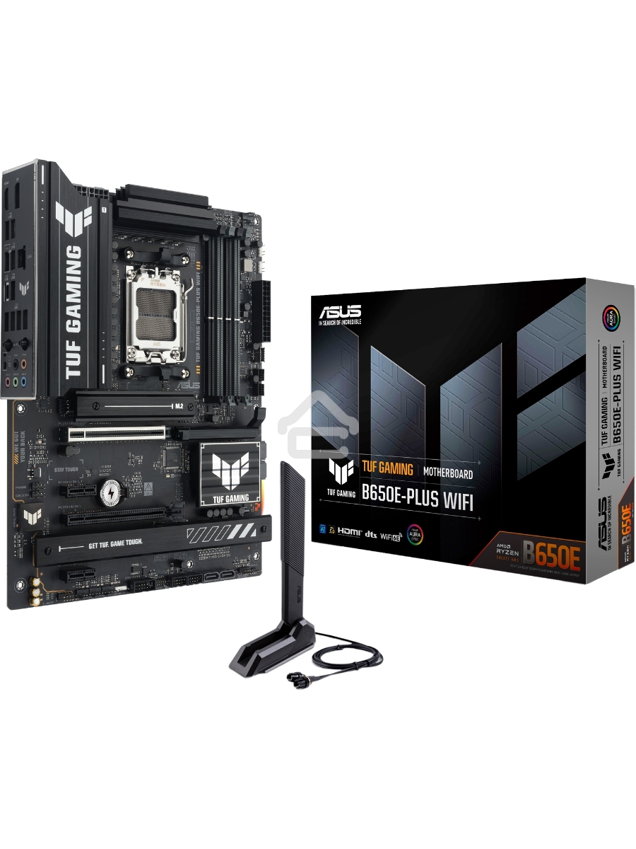 Материнская плата ASUS TUF GAMING B650E-PLUS WIFI, AM5, AMD B650, 4xDDR5, 4xSATA, 3xM.2, 1xPCIe 5.0 x16, 1xPCIe 4.0 x4, 2xPCIe 4.0 x1, 1xDisplayPort, 1xHDMI, 1x2.5Gb LAN, Wi-Fi 6E, Bluetooth 5.3, 1xUSB-C 20Gbps, 3xUSB-A 10Gbps, 6xUSB-A 2.0, 5x3.5 мм, 7.1,