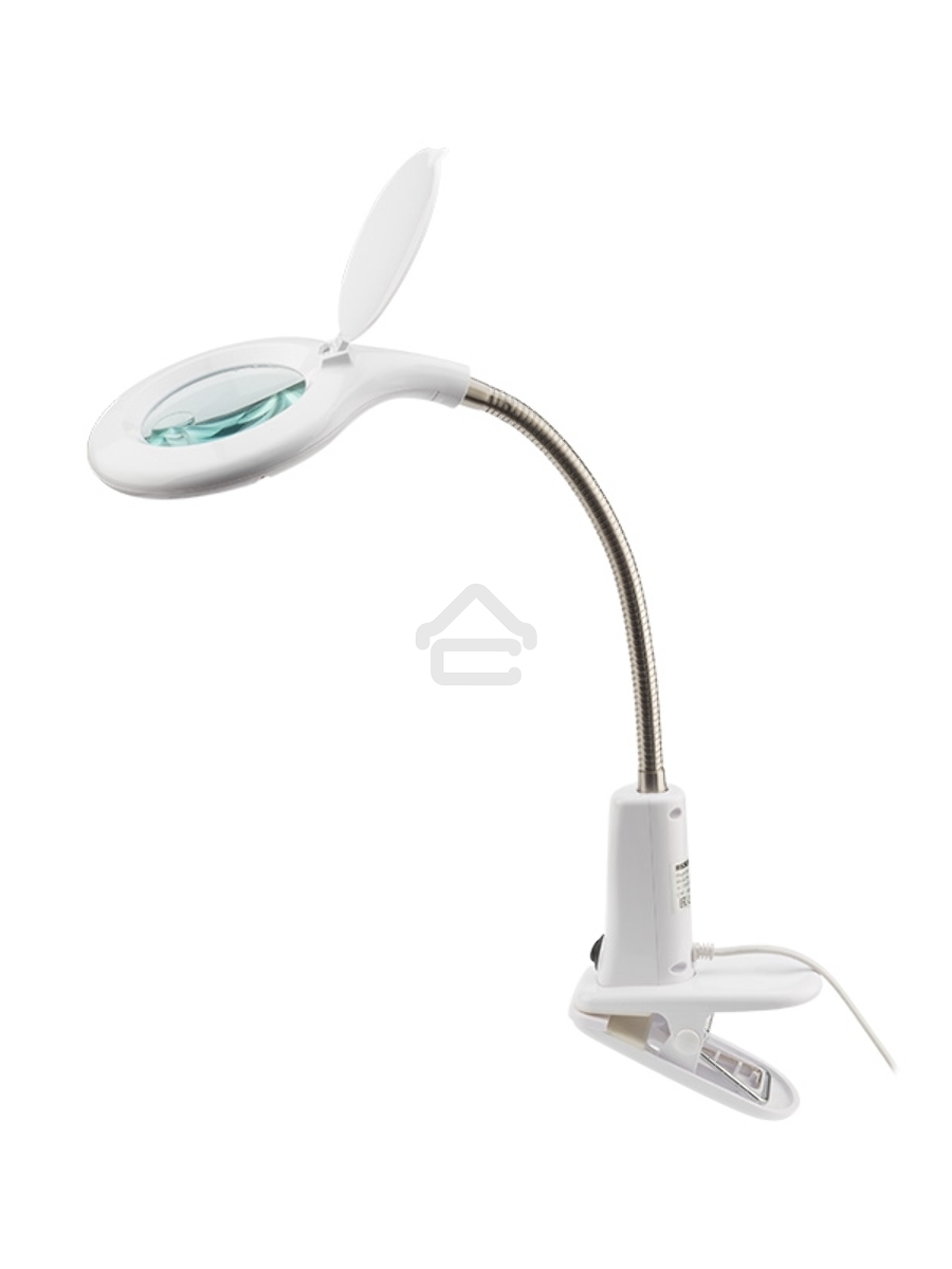 Лупа настольная 3D+12D Rexant с подсветкой 60 LED, прищепка, белая