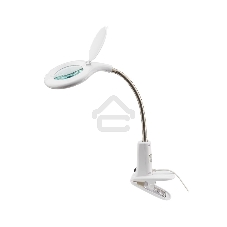 Лупа настольная 3D+12D Rexant с подсветкой 60 LED, прищепка, белая