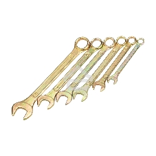 Набор ключей комбинированных Rexant (8, 10, 12, 13, 14, 17 мм), 6 шт., желтый цинк