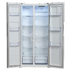 Холодильник Hyundai CS4502F белый двухкамерный Side by Side 271/165л морозилка сбоку