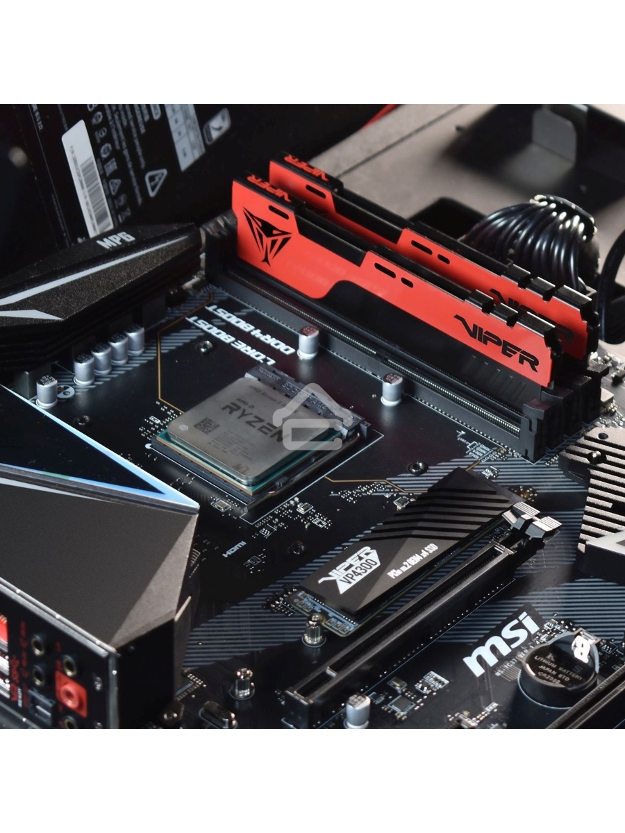 Оперативная память Patriot Viper Elite II, DDR4, 4GB (1x4 GB), 2666 MHz, CL16, DIMM, радиатор, красный