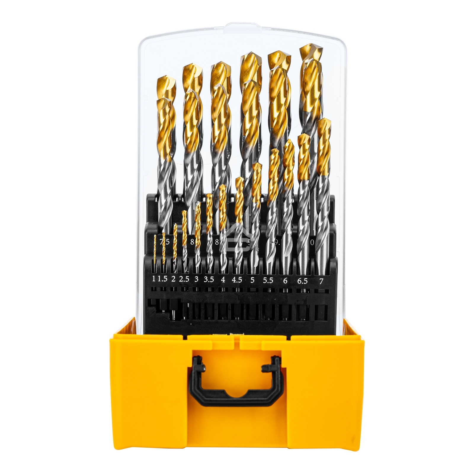 Набор сверл по металлу Denzel 1-13 мм, Р6М5-TiN, Golden Tip, 25 шт 723009