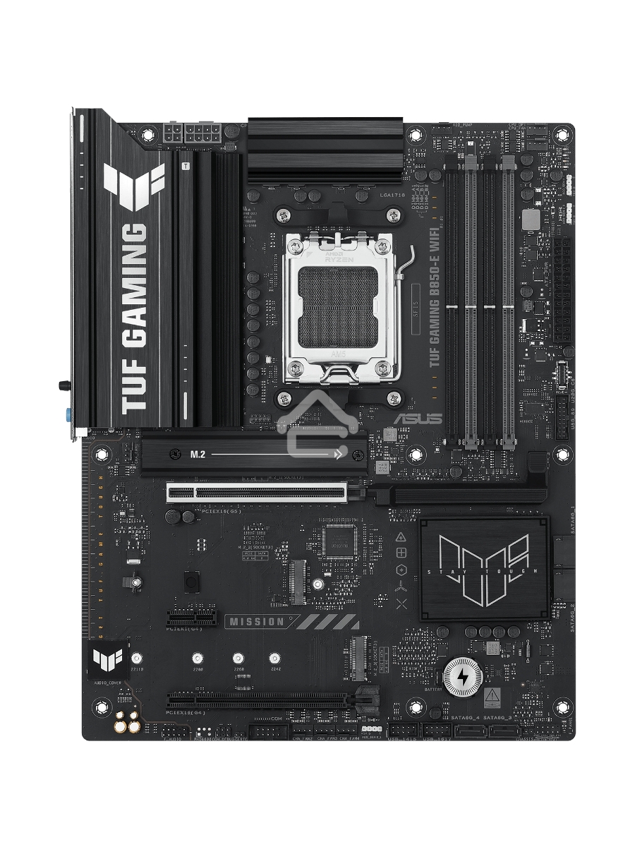Материнская плата ASUS TUF Gaming B850-E WiFi, AM5, AMD B850, 4xDDR5, 4xSATA, 3xM.2, 1xPCIe 5.0 x16, 1xPCIe 4.0 x16, 1xPCIe x1, 1xDP, 1xHDMI, 2xUSB-C (1x10Gbps, 1x20Gbps), 3xUSB-A 5Gbps, 3xUSB-A 2.0, 1x2.5Gb LAN, Wi-Fi 6E, Bluetooth 5.3, 3x3.5 мм, 7.1, AT