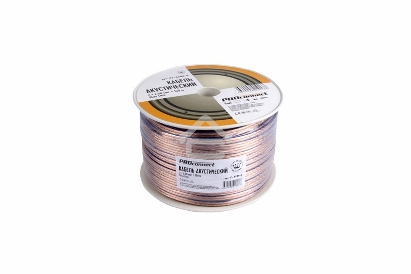 Кабель акустический, 2х2.50мм² Proconnect, прозрачный BLUELINE, 100м