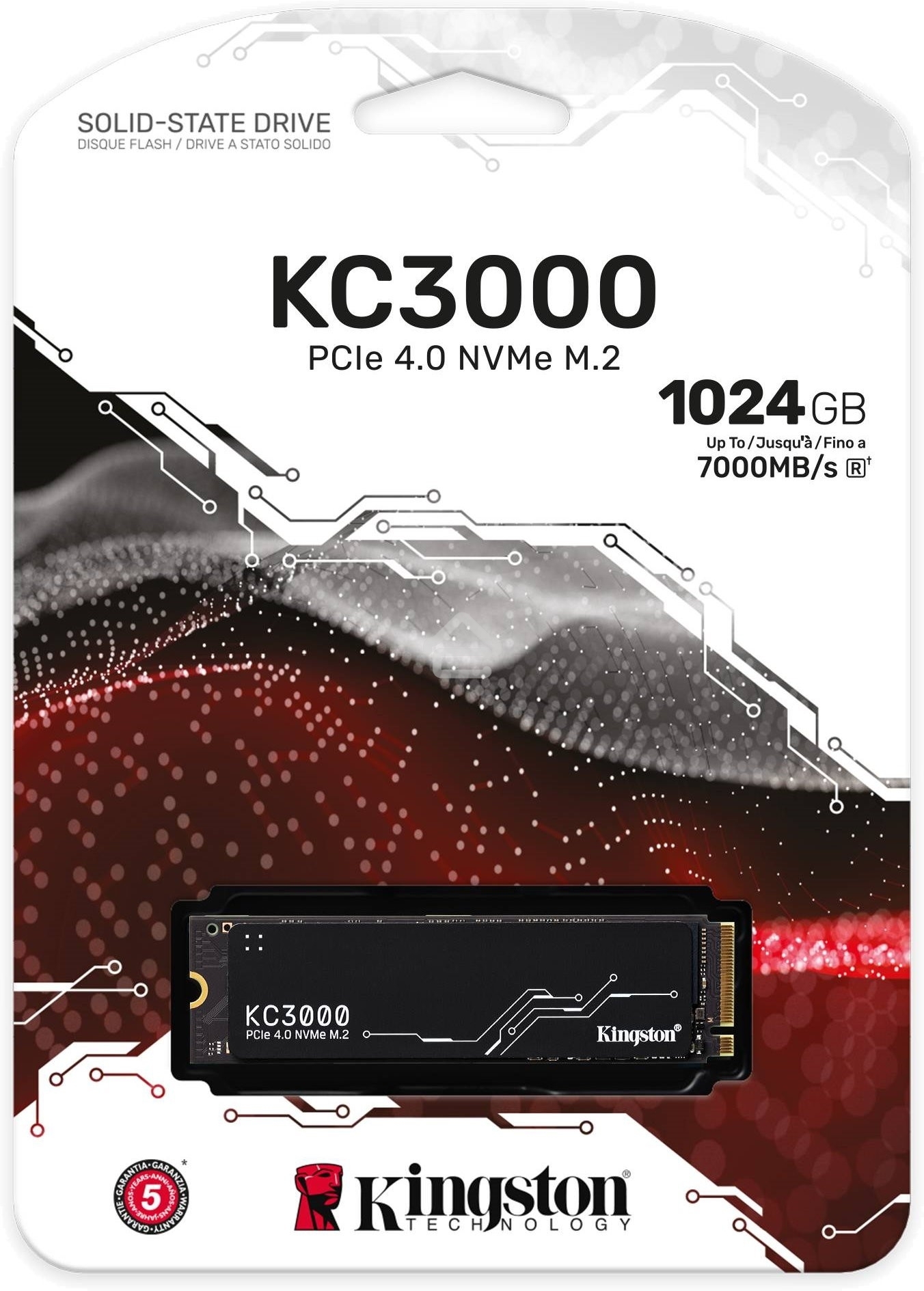 Накопитель SSD Kingston KC3000, 1Tb, M.2 2280, PCIe 4.0 x4, R/W 7000/6000, с радиатором.