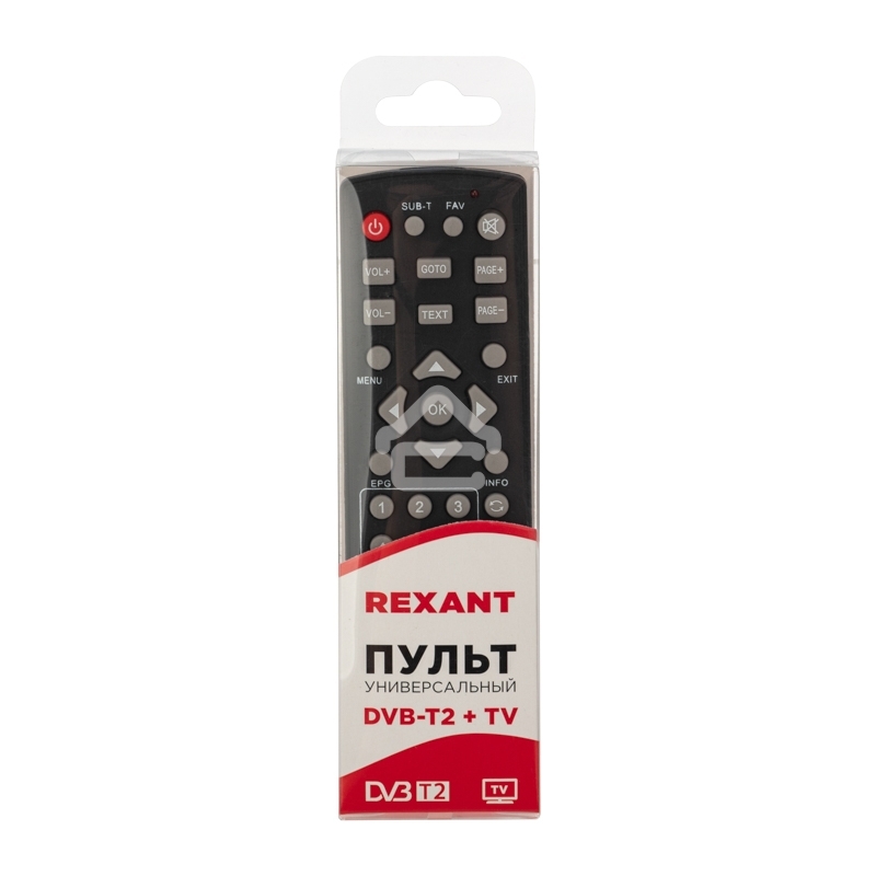 Универсальный пульт дистанционного управления Rexant для DVB-T2+TV