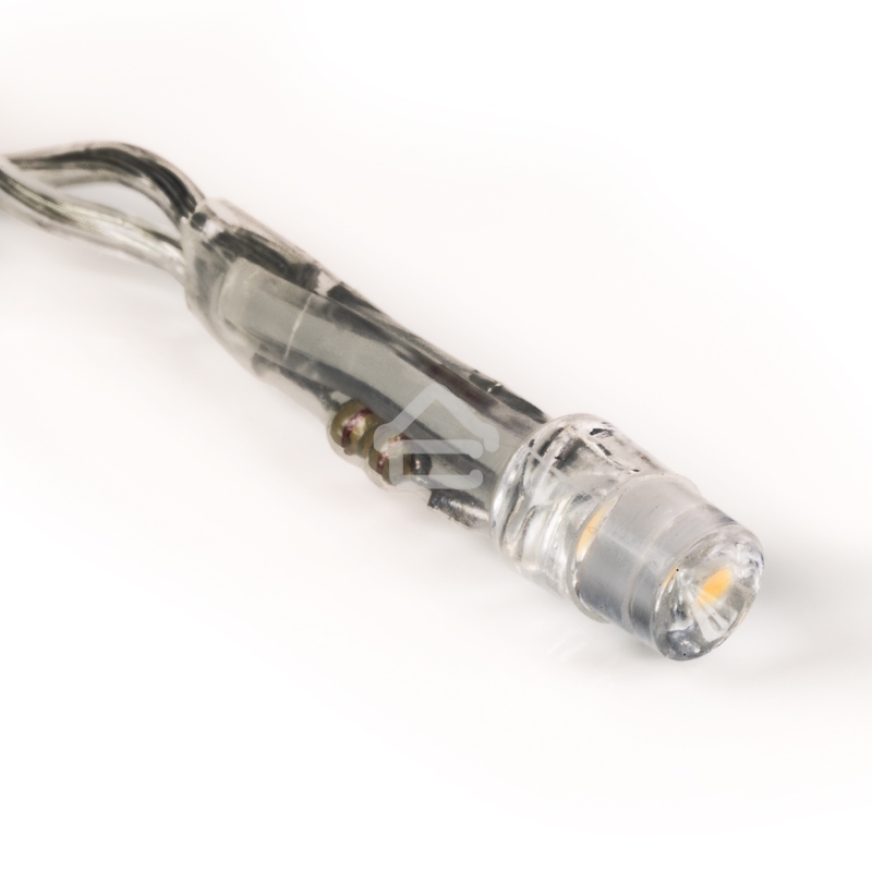 Гирлянда светодиодная универсальная 100 LED БЕЛЫЙ 10 метров, прозрачный ПВХ, с контроллером