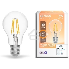 Лампа светодиодная филаментная Gauss Smart Home DIM E27 A60 7 Вт 1/10/40