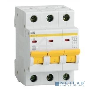 Выключатель автоматический модульный 3п D 50А 4.5кА ВА47-29 ИЭК MVA20-3-050-D