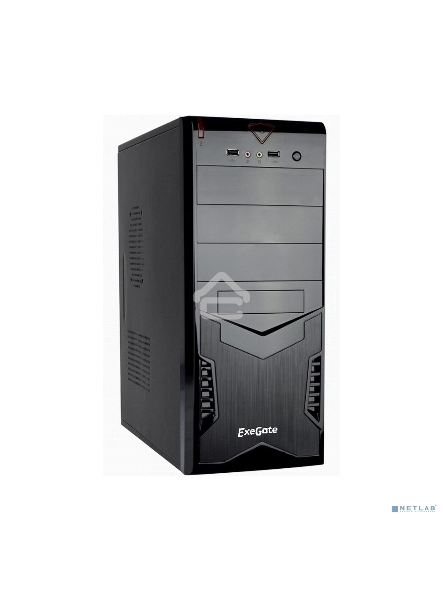 Компьютерный корпус Miditower Exegate EX261448RUS CP-601 Black, ATX, <CP350W, 80mm>, 2*USB, Audio