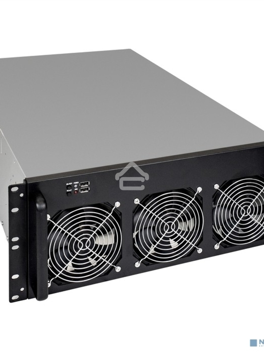 Корпус для майнинга ExeGate EX288960RUS Pro 8-650 <без БП, 2*USB, 6*fan 120мм, места под: 8 видеокарт, 1 БП>