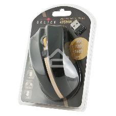 Мышь беспроводная Oklick 495MW черный/золотистый, 1600 dpi, радиоканал, USB, кнопки - 6
