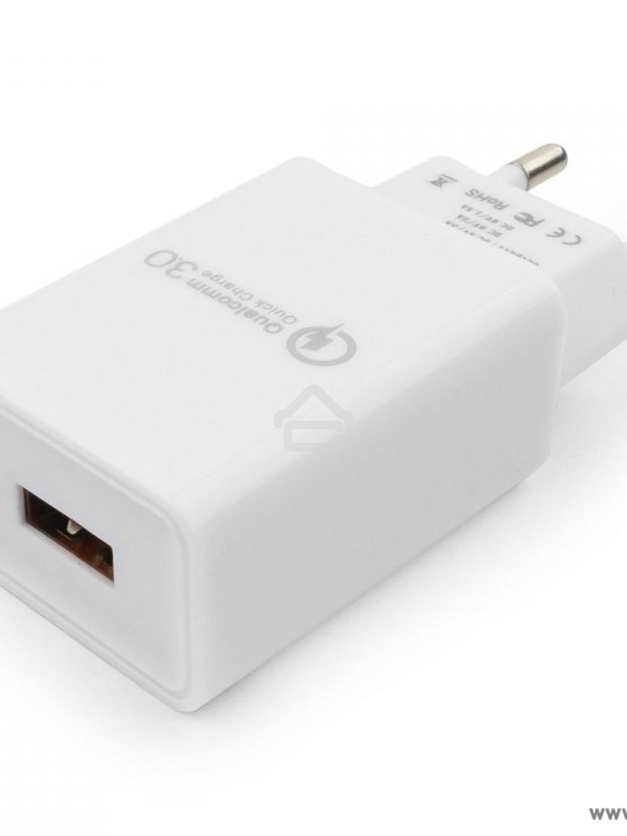 Адаптер питания Cablexpert MP3A-PC-16, QC 3.0, 100/220V - 1 USB порт 5/9/12V, белый