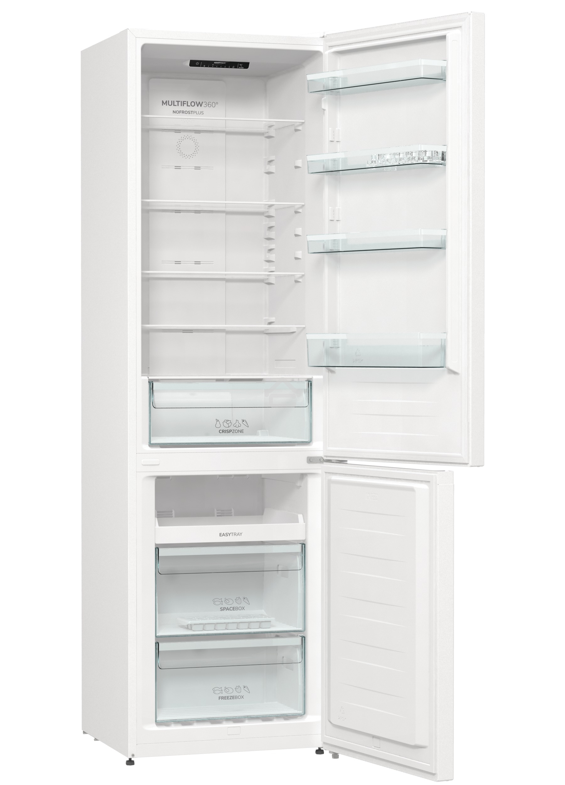 Холодильник Gorenje NRK6201PW4 белый двухкамерный 235/96л морозилка снизу