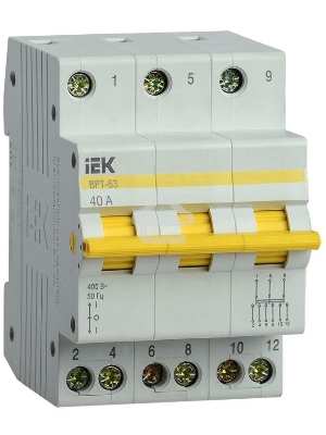 Выключатель-разъединитель трехпозиционный Iek MPR10-3-040  ВРТ-63 3P 40А