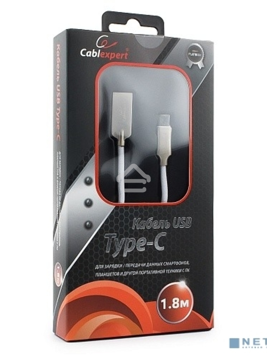 Кабель USB 2.0 Cablexpert CC-P-USBC02W-1.8M, AM/Type-C, серия Platinum, длина 1.8м, белый, блистер