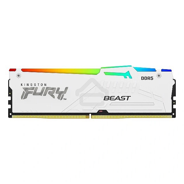 Оперативная память Kingston Fury Beast, DDR5, 32Gb (1x32Gb), 5600MHz, CL40, DIMM, с радиаторами, RGb, белый