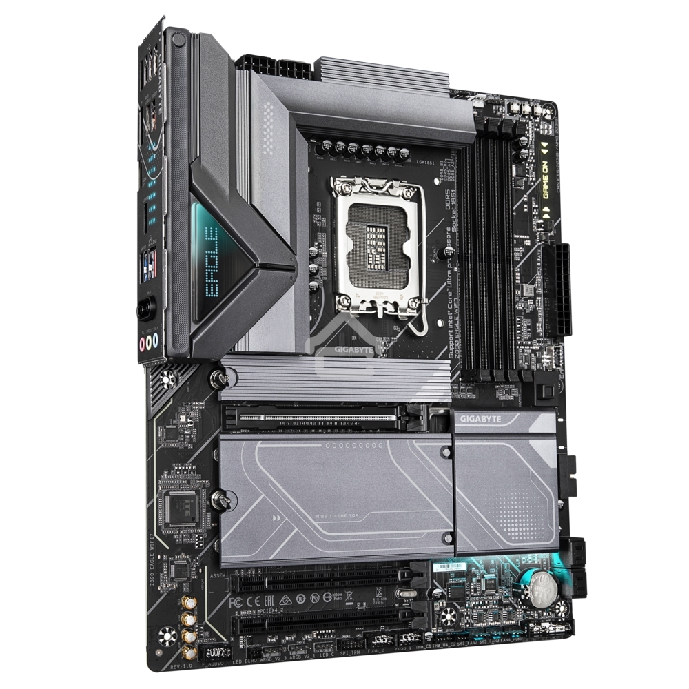 Материнская плата Gigabyte Z890 EAGLE WIFI7, LGA 1851, Intel Z890, 4xDDR5, 4xSATA, 4xM.2, 1xPCIe 5.0 x16, 2xPCIe 4.0 x4, 1xDP, 1xUSB-C, 1x 2.5Gb LAN, 4xUSB-A 3.2 Gen 1, 2xUSB-A 3.2 Gen 2, 3x3.5 мм, 7.1, 1xUSB4, ATX