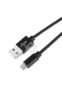 Кабель Gembird USB 2.0 Cablexpert CC-mUSB2bk1m, AM/microBM 5P, 1м, нейлоновая оплетка, алюминиевые разъемы, черный, пакет