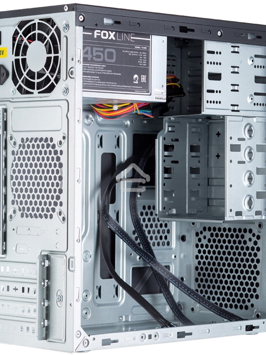 Компьютерный корпус Foxline FL-733(R)-FZ500R mATX, 2x5.25EXT, 2x3.5EXT, 5x3.5INT, 2xUSB3.0, HDA, w/o FAN, w/450W ATX PSU, w/1.2m EU pwr cord