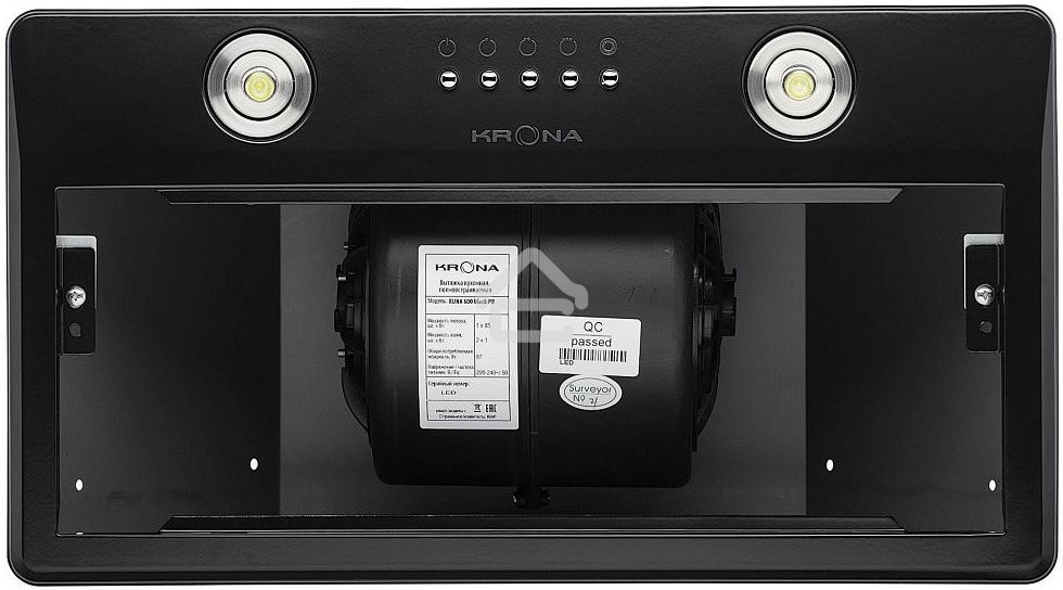 Вытяжка встраиваемая Krona Runa 600 PB черный, 60 см, 845 куб. м/ч, 53 дБ