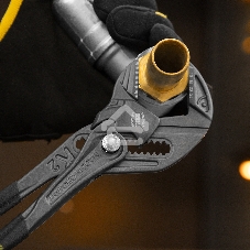 Клещи переставные Denzel кнопочный механизм, обливные рукоятки, сантехнические, 250 мм