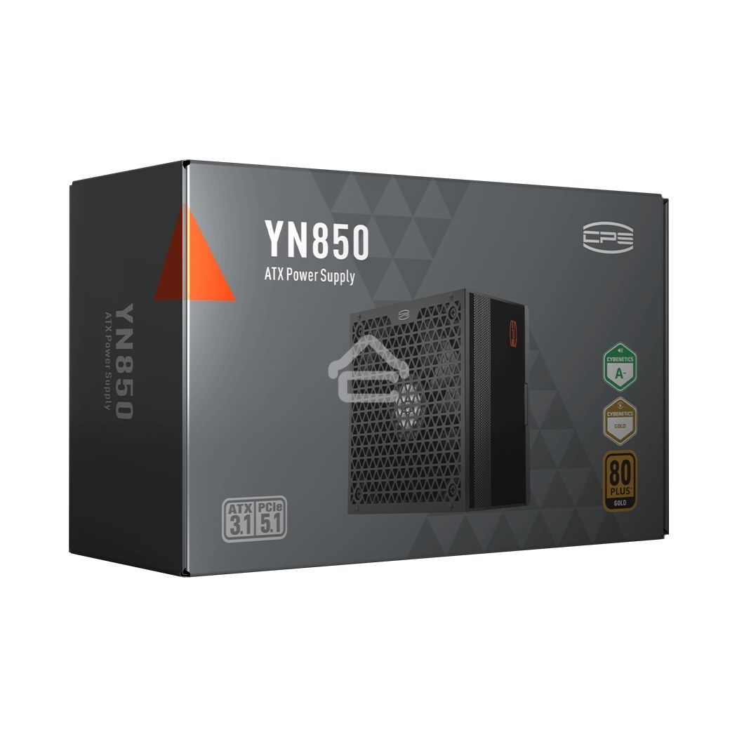 Блок питания PCCOOLER, 850W 80+ Gold (ATX, 3.1, PCIe 5.1 600W, Full modular, 1x24(20+4)pin 550мм, 2xCPU 8(4+4)pin 650мм, 3xPCIe 8(6+2)pin 500мм, 1x12V(2x6) 12+4pin 650мм, 3xSATA*3+MOLEX4pin*1 450+120+120+120мм, Active, 135x135mm, 150x150x86mm, APFC, OVP, 