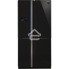 Холодильник Sharp SJ-FS97VBK черное стекло трехкамерный 393/207 л морозилка снизу