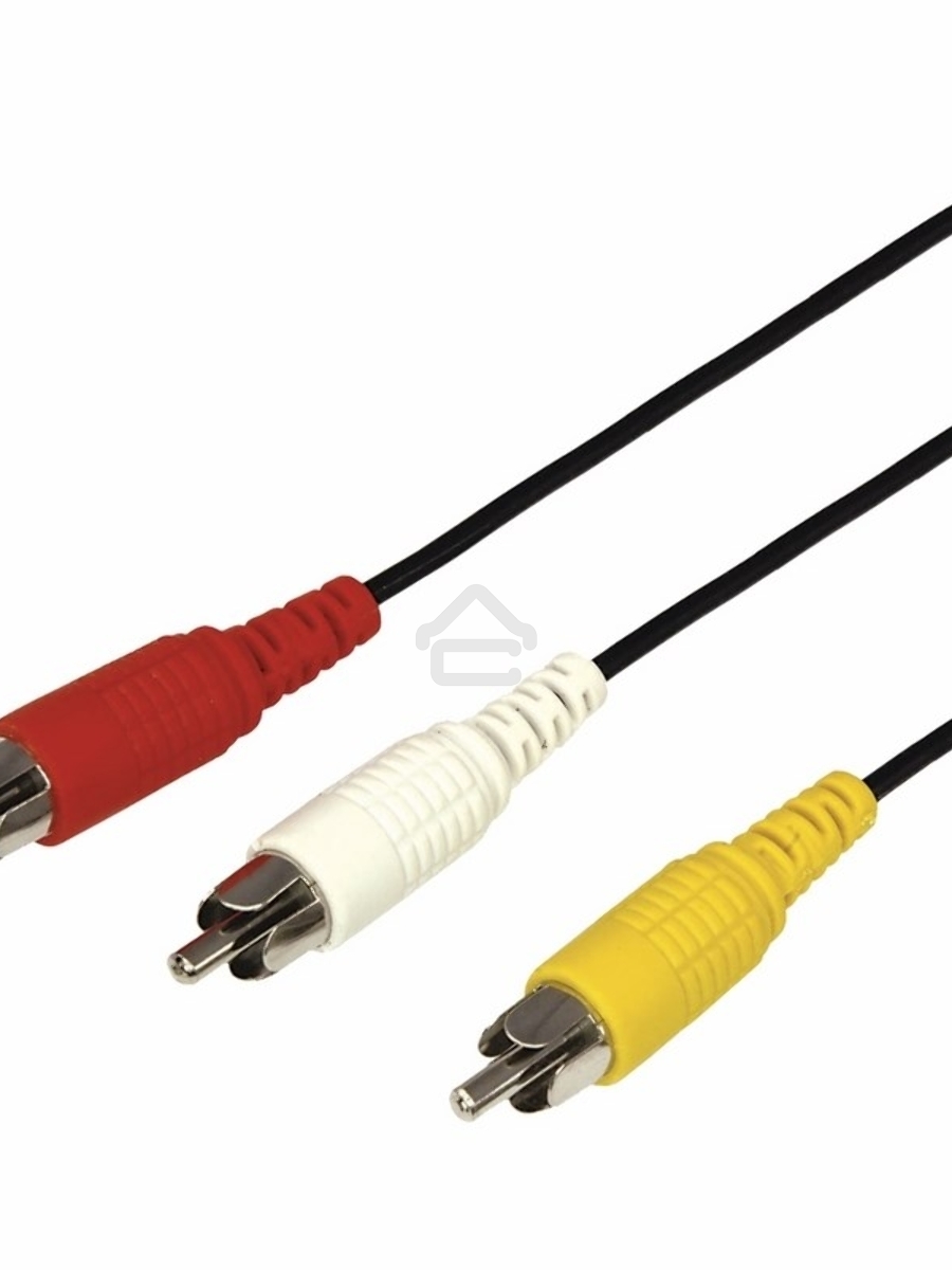 Шнур Rexant 3 RCA - 3 RCA, 3 м, черный (10 шт./уп.)