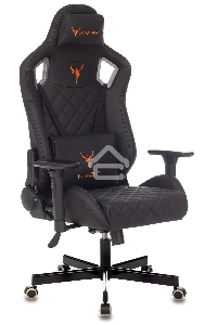 Кресло игровое Knight OUTRIDER черный, ромбик, эко.кожа, с подголов. крестовина металл