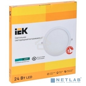 Светильник Iek LDVO0-1609-1-24-4000-K01 ДВО 1609 белый круг LED 24Вт 4000 IP20 алюм. корпус, диам 295 мм